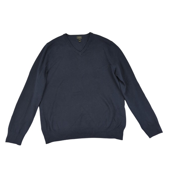 J.Crew Mens Merino Wool V Neck Sweater, Long Sleeve Pullover, Navy Blue, Small - Picture 1 of 10